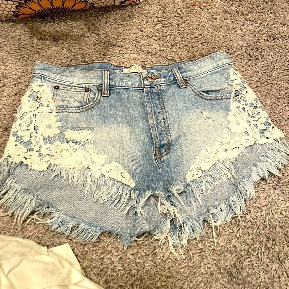 Free People lace trim shorts
